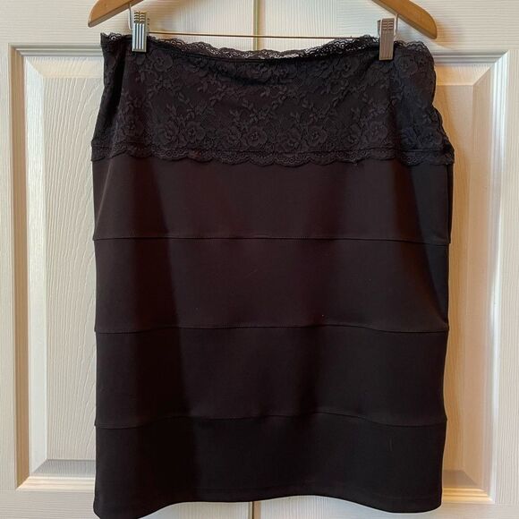 BLACK PENCIL SKIRT BY SLIMFABULOUS BY ATTENTION FULLY LINED PLUS SIZE XL - Picture 1 of 4